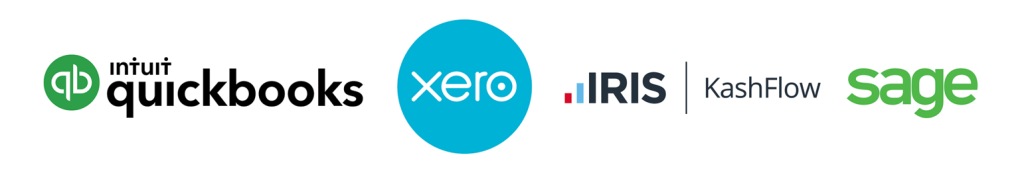 Accounting software logos - Intuit Quickbooks, Xero, Kashflow, Sage